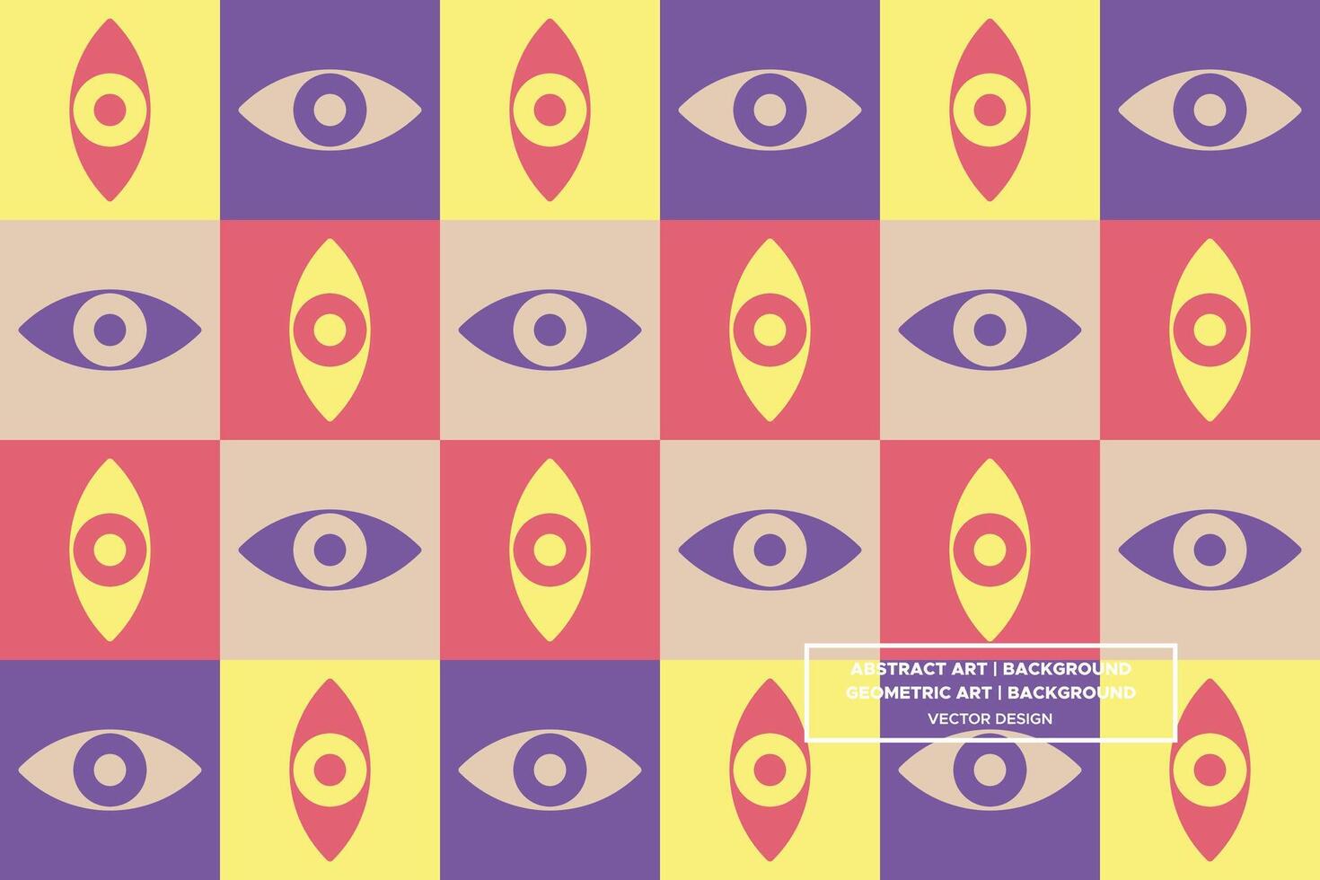 Geometric Pattern - Geometric Background - Abstract Background - Eyes - Yellow - Use in Website Design, Packaging, Wall Art, Wallpaper, Poster, Banner, Profile, Brochure, Apparel, Textiles vector