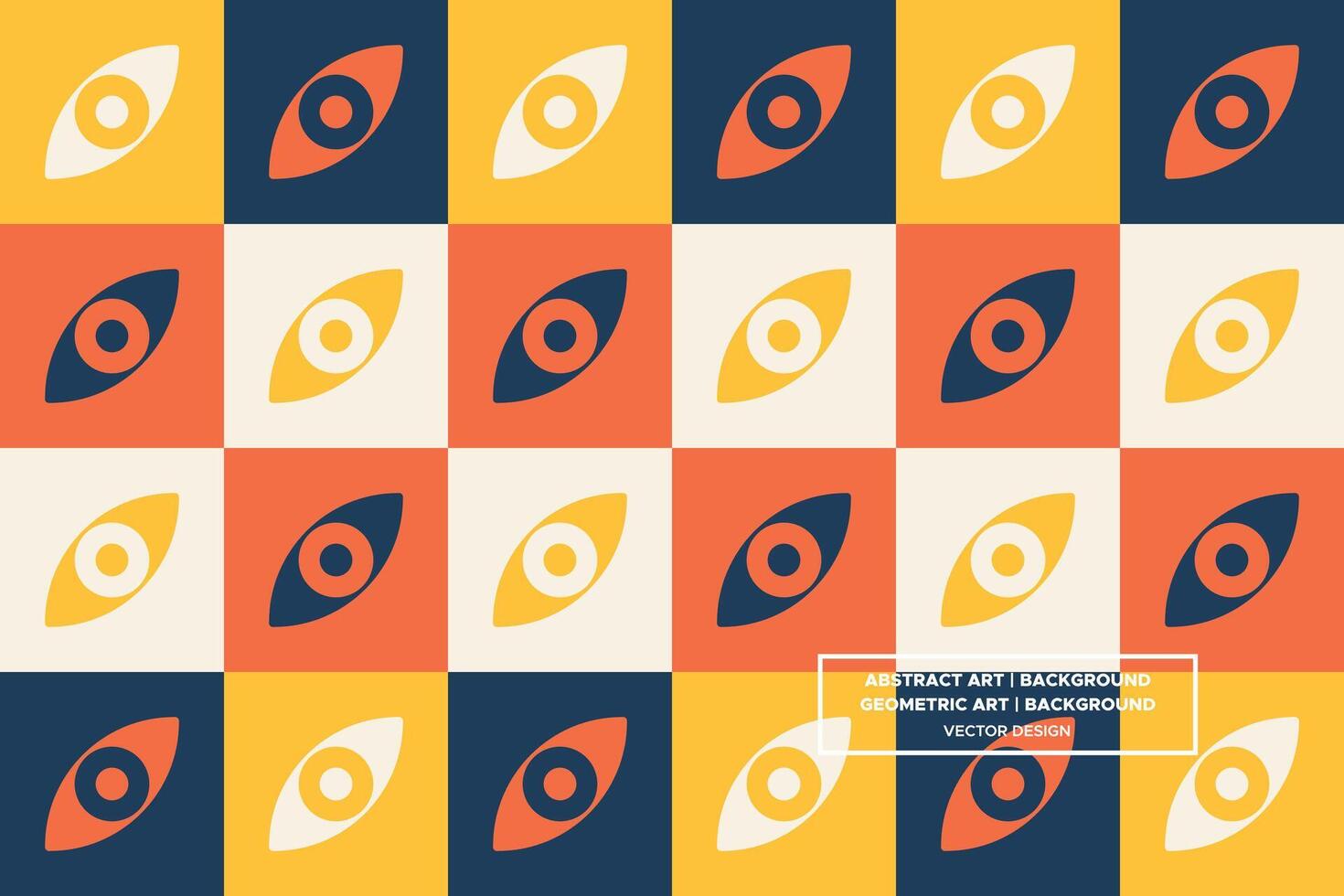 Geometric Pattern - Geometric Background - Abstract Background - Eyes - Orange - Use in Website Design, Packaging, Wall Art, Wallpaper, Poster, Banner, Profile, Brochure, Apparel, Textiles vector