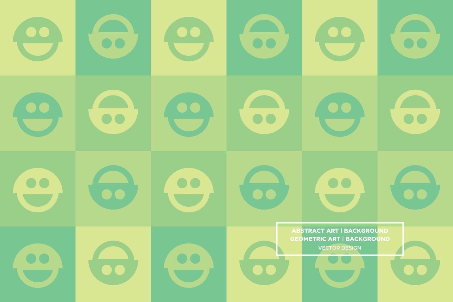 Abstract Background - Geometric Background - Geometric Pattern - Smiley Face - Green - Use in Website Design, Packaging, Wall Art, Wallpaper, Poster, Banner, Profile, Brochure, Apparel, Textiles vector