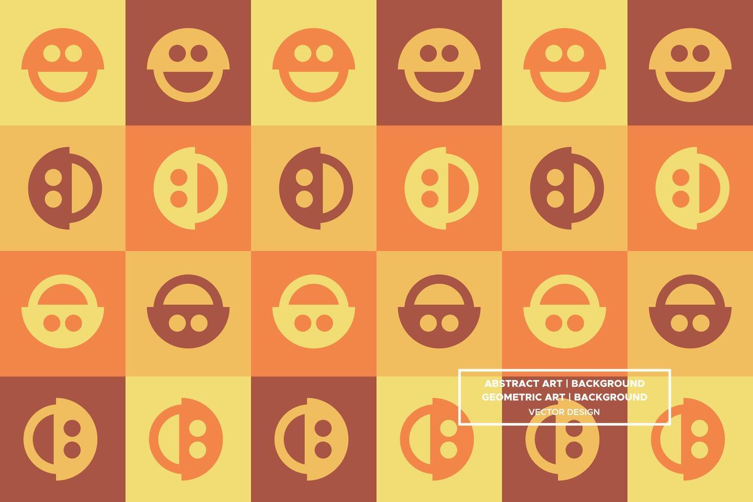 Abstract Background - Geometric Background - Geometric Pattern - Smiley Face - Brown - Use in Website Design, Packaging, Wall Art, Wallpaper, Poster, Banner, Profile, Brochure, Apparel, Textiles vector