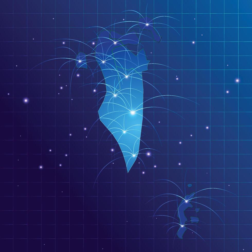 Bahrain map vecto internet network vector