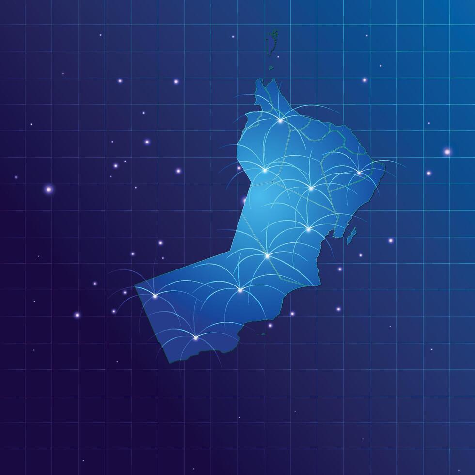 Oman map vecto internet network vector