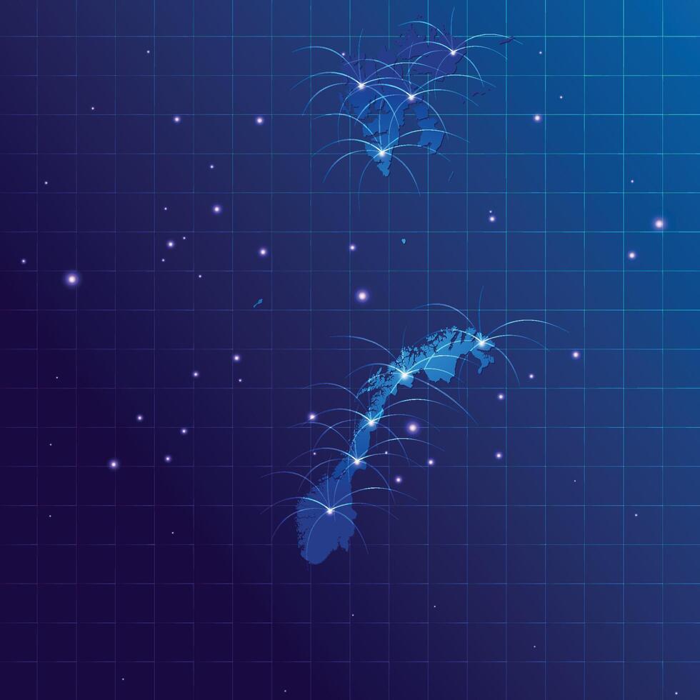 Norway map vecto internet network vector