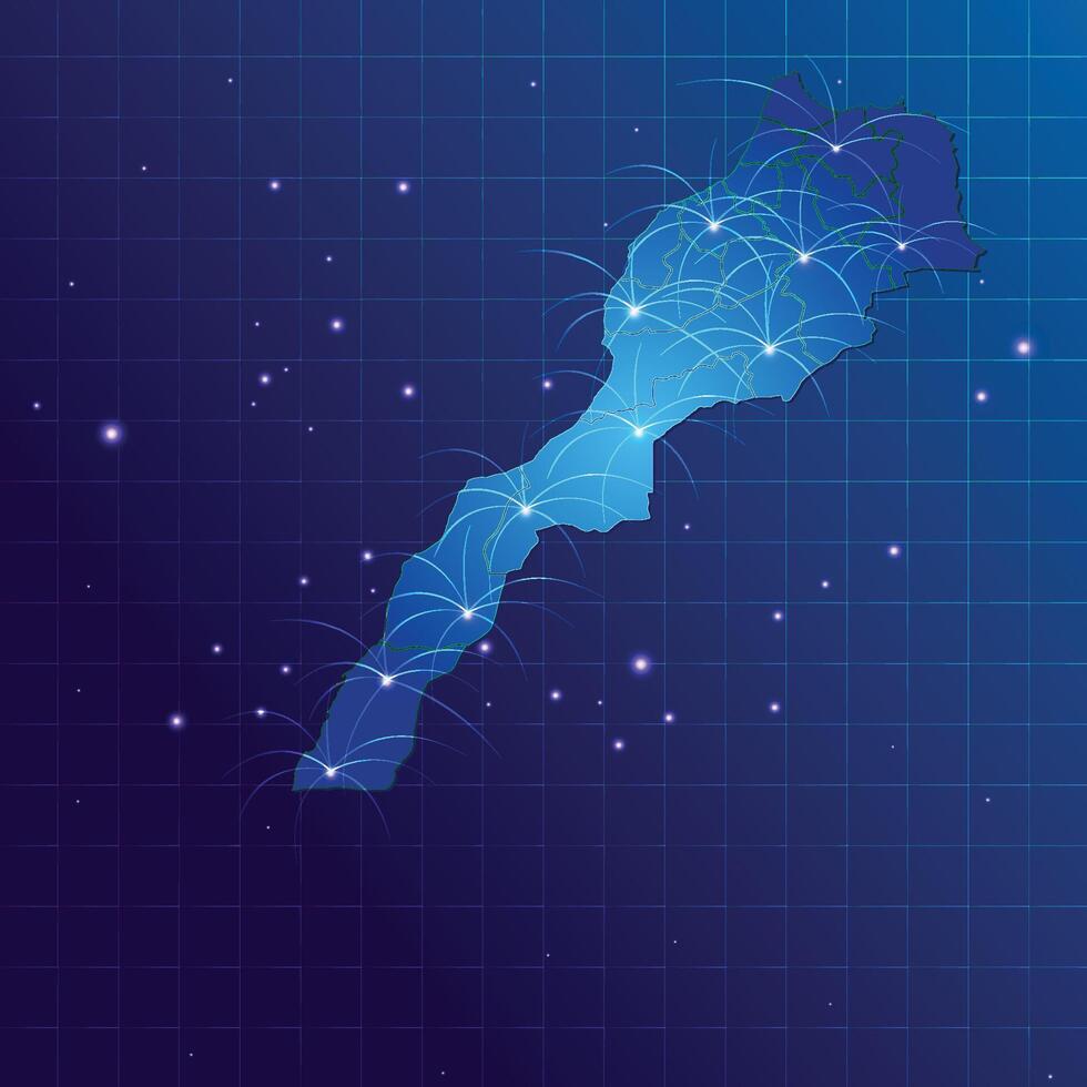 Morocco map vecto internet network vector