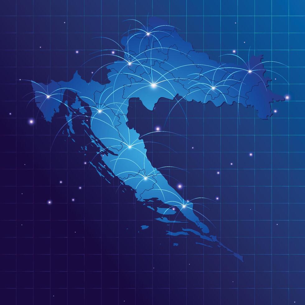 Croatia map vecto internet network vector
