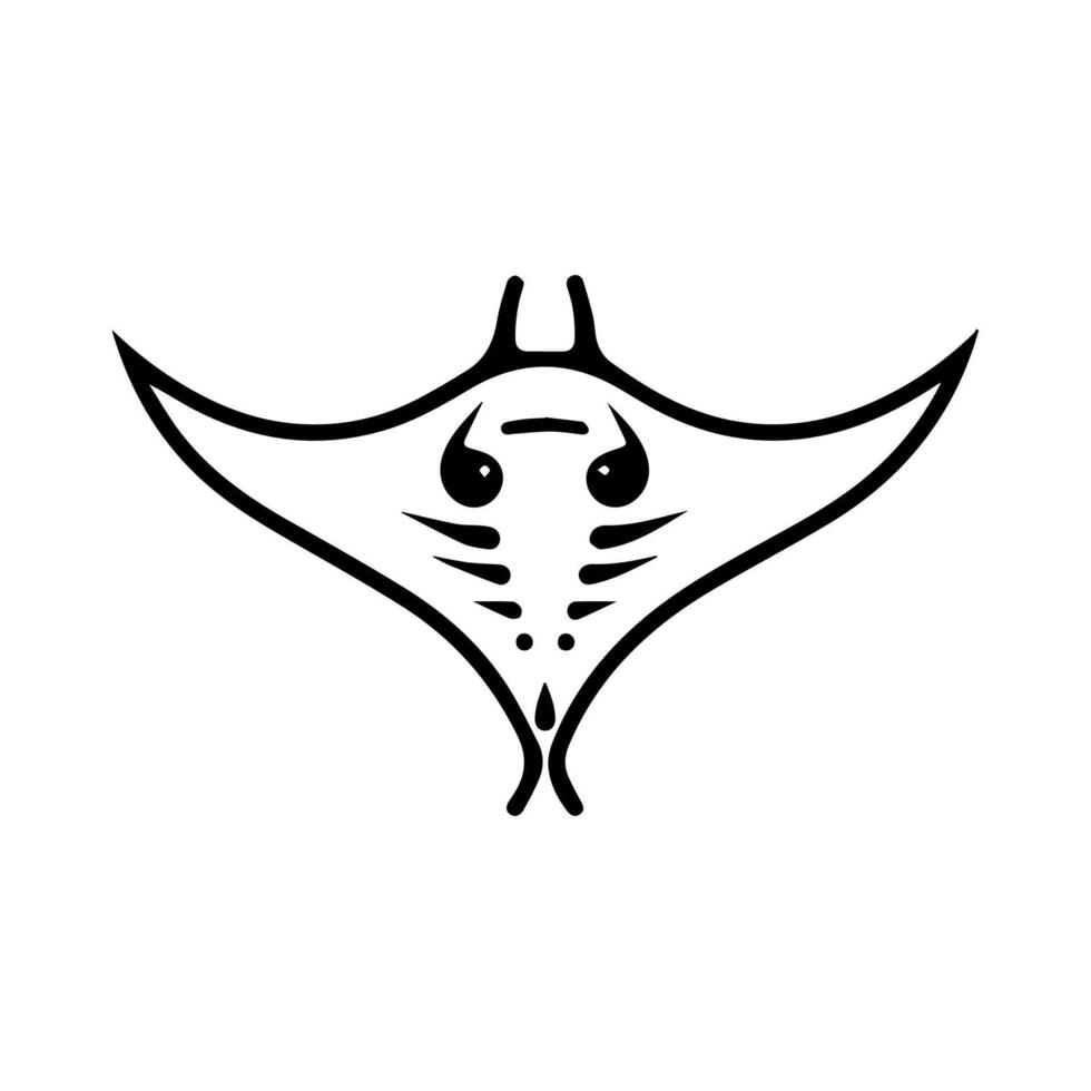Manta logo or modern line icon. line art and icon design with bold outline. Black and white Pixel Perfect minimalistic symbol isolate white background. Creative logotype vector