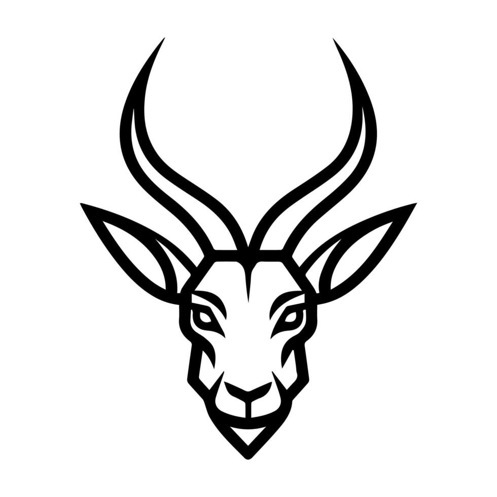 Antelope logo or modern line icon. line art and icon design with bold outline. Black and white Pixel Perfect minimalistic symbol isolate white background. Creative logotype vector