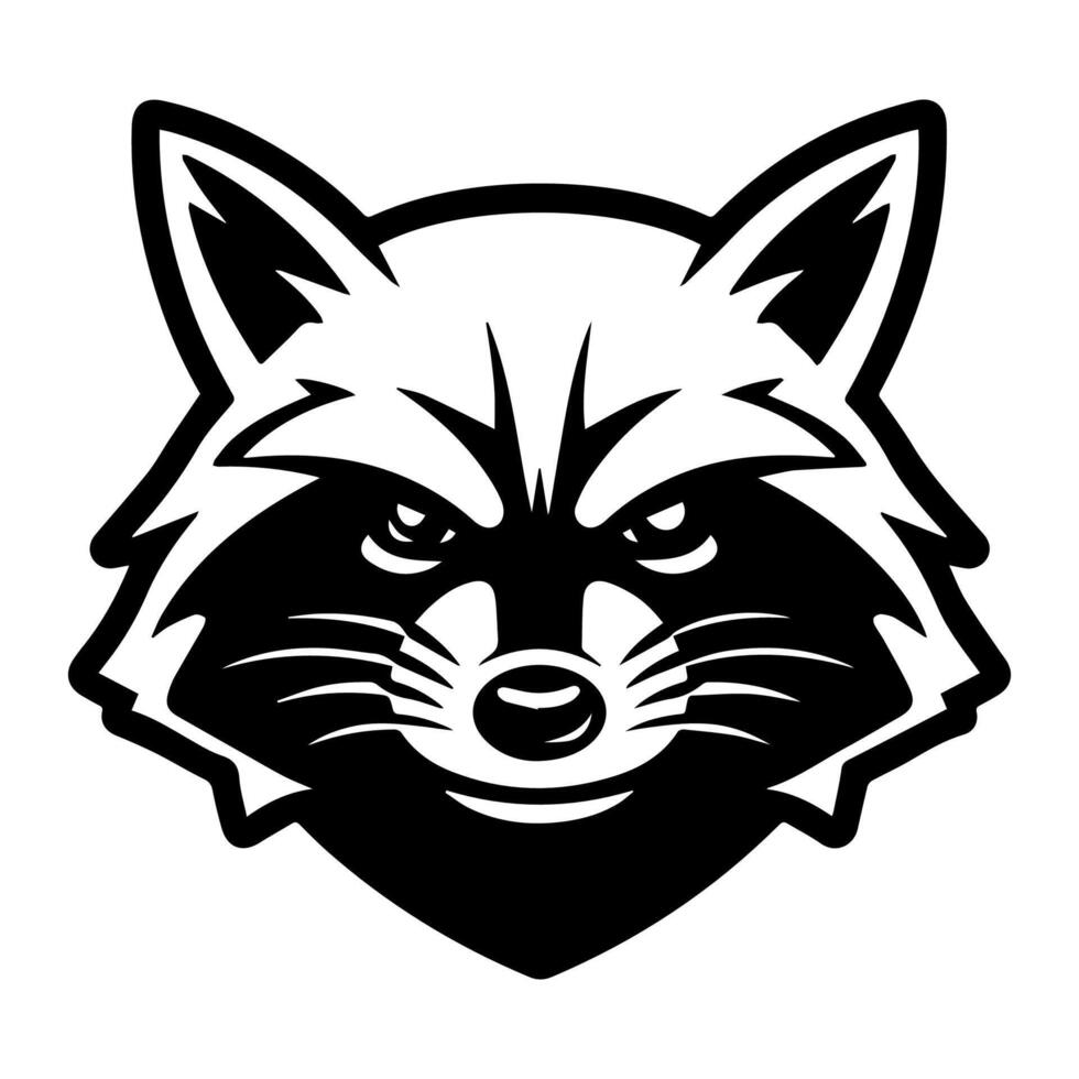 Raccoon Bandit logo or modern line icon. line art and icon design with bold outline. Black and white Pixel Perfect minimalistic symbol isolate white background. Creative logotype vector