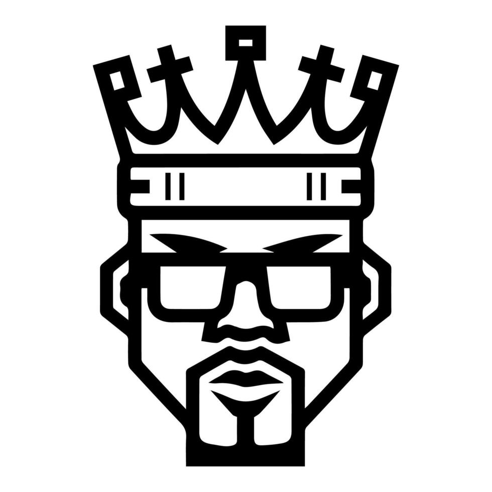 King logo or modern line icon. line art and icon design with bold outline. Black and white Pixel Perfect minimalistic symbol isolate white background. Creative logotype vector
