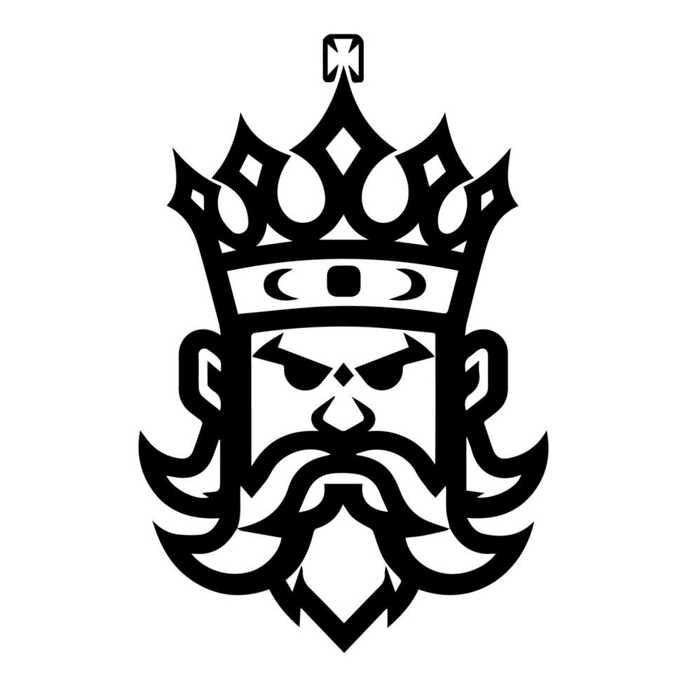 King logo or modern line icon. line art and icon design with bold outline. Black and white Pixel Perfect minimalistic symbol isolate white background. Creative logotype vector