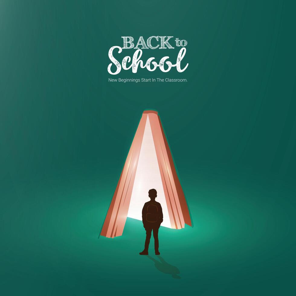 Back to School Creative Ads Design. Back to School, student and pencil educational elements icon isolated on Template for background. Back to School Poster, . illustration, August. Important day vector