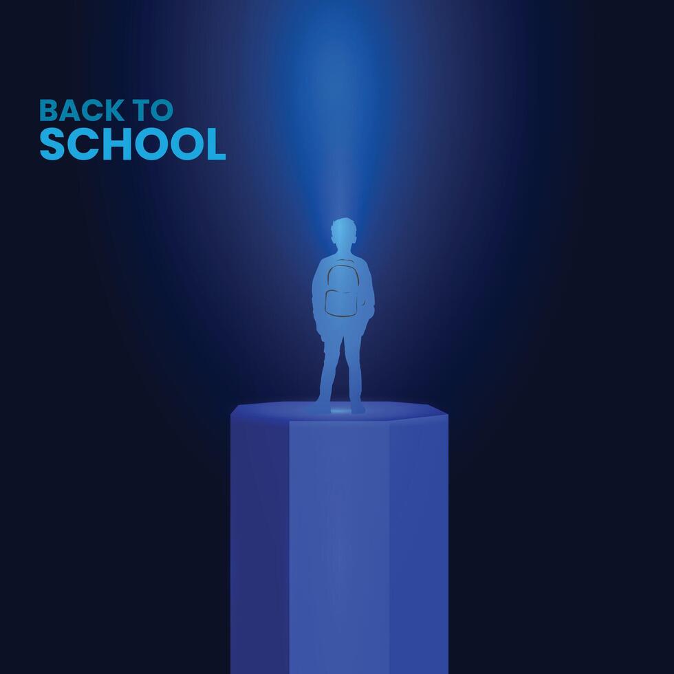 Back to School Creative Ads Design. Back to School, student and pencil educational elements icon isolated on Template for background. Back to School Poster, . illustration, August. Important day vector