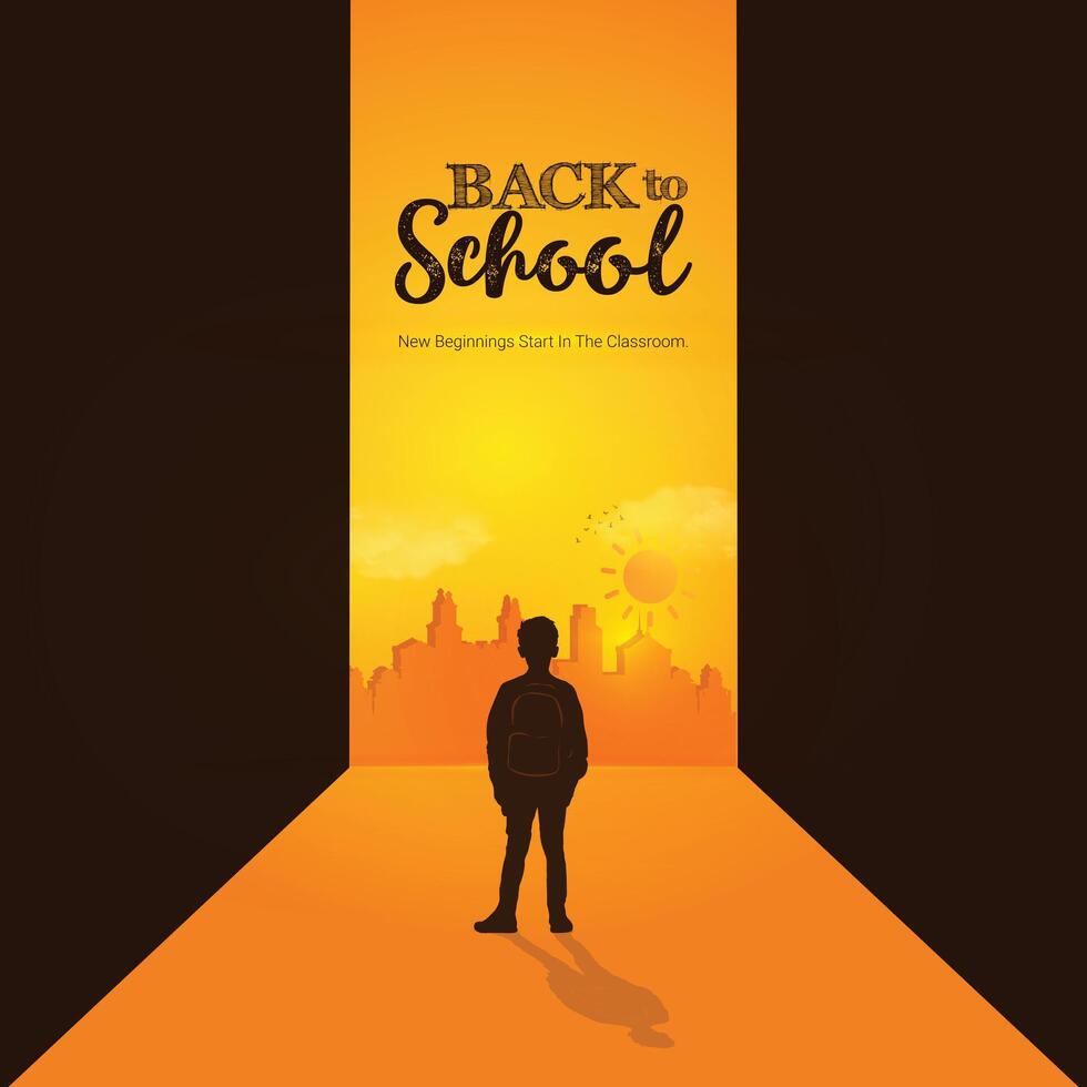 Back to School Creative Ads Design. Back to School, student and pencil educational elements icon isolated on Template for background. Back to School Poster, . illustration, August. Important day vector