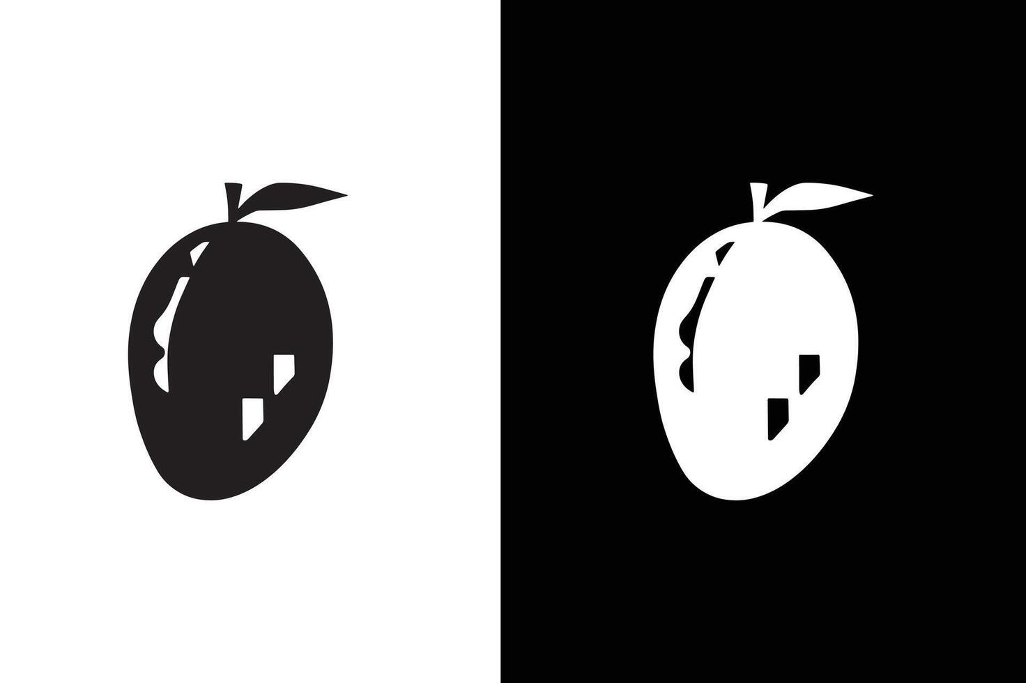 Mango icon silhouette . Mango line icon, fruit and tropical, graphics, a linear pattern on a white background vector