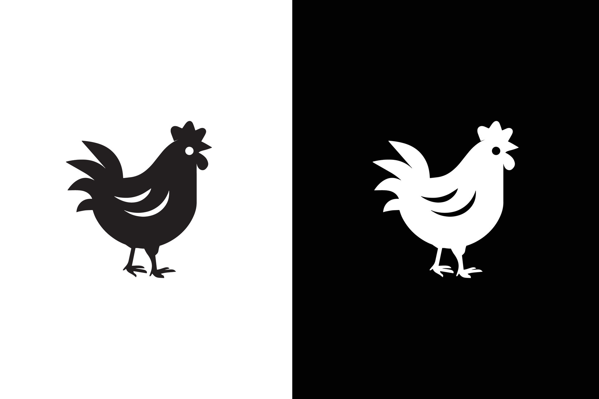 rooster isolated on white black background 46475232 Vector Art at Vecteezy