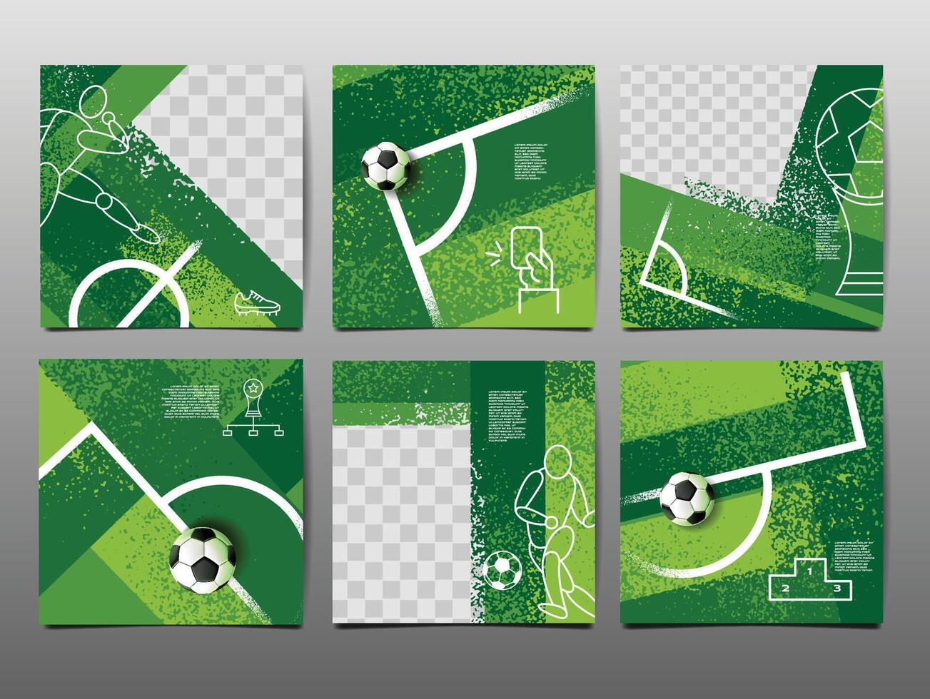 Soccer bannerTemplate set , Football banner, Square , Sport layout design, ,social template vector