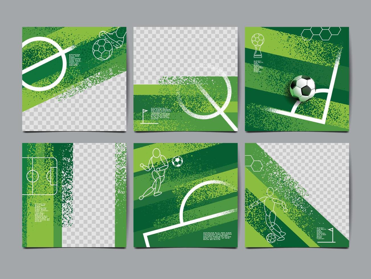 Soccer bannerTemplate set , Football banner, Square , Sport layout design, ,social template vector
