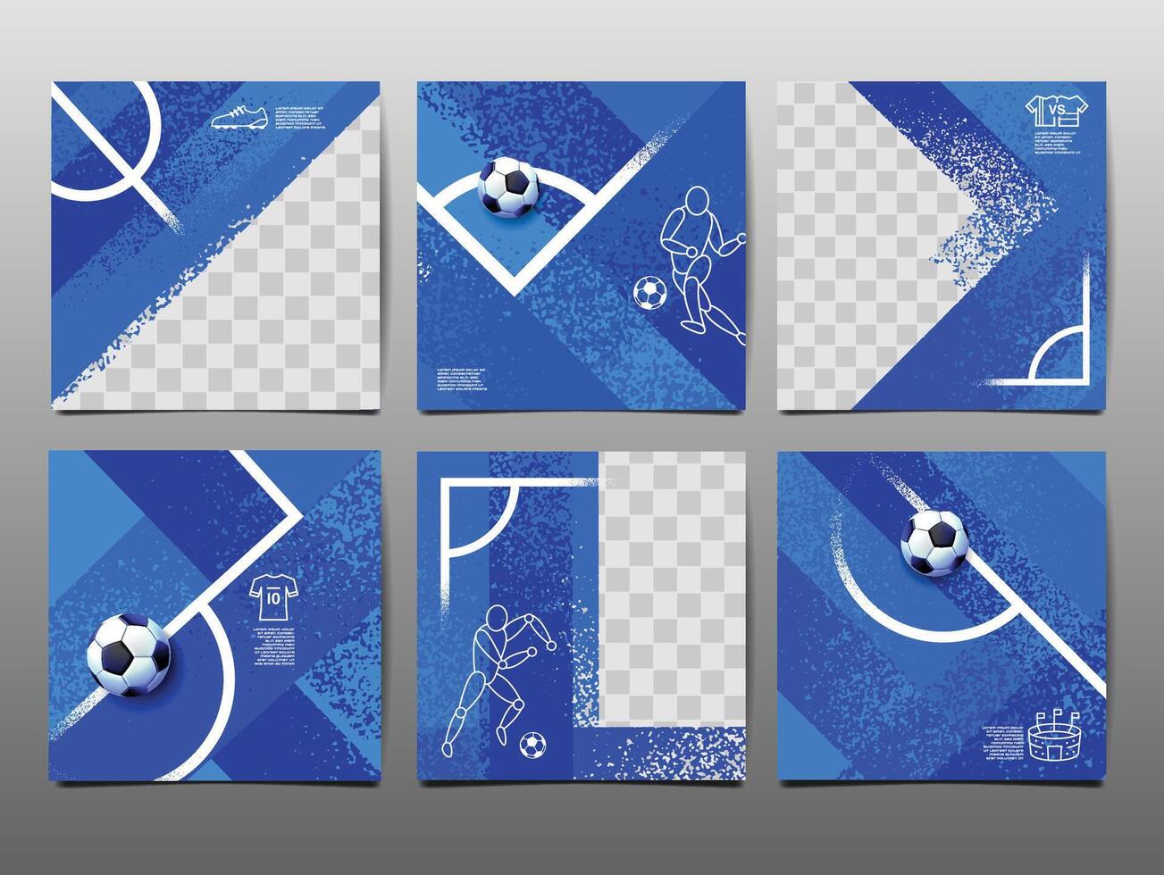 Soccer bannerTemplate set , Football banner, Square , Sport layout design, , social template vector
