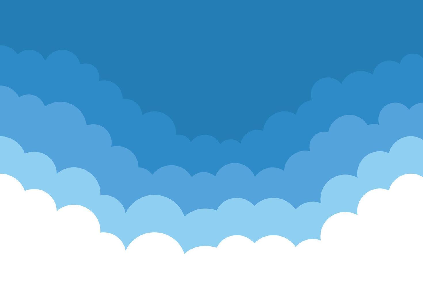 Blue sky and clouds ,pastel paper cut Background vector