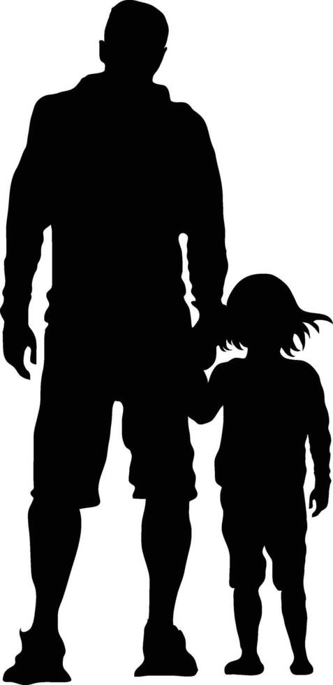 Father and child or dad and baby silhouette vector