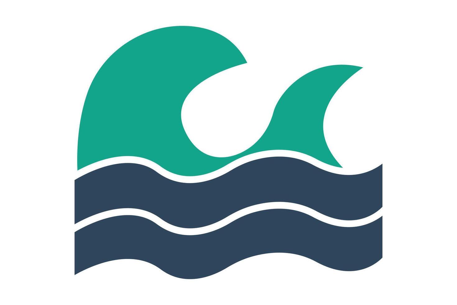 Wave icon. icon related to sea. solid icon style. water elements illustration vector