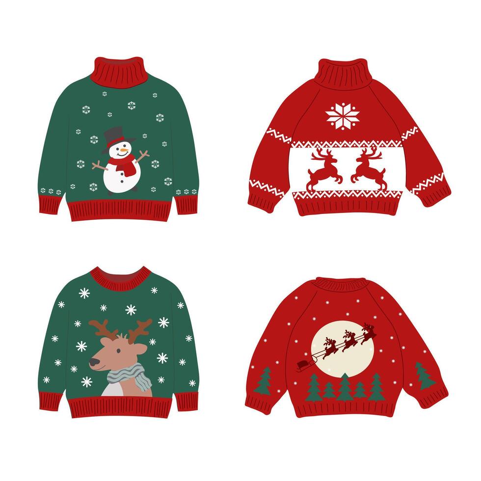 New Year's sweaters set vector