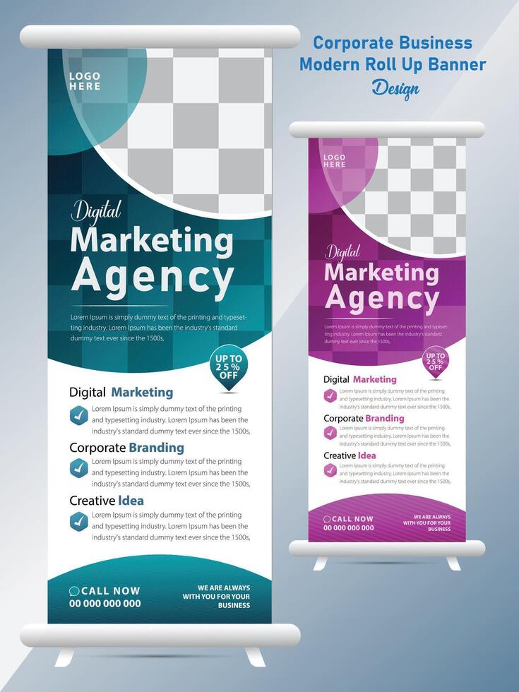 Modern Corporate Business Roll Up Banner template Design vector