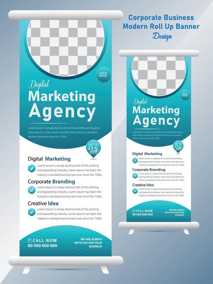 Modern Corporate Business Roll Up Banner template Design vector