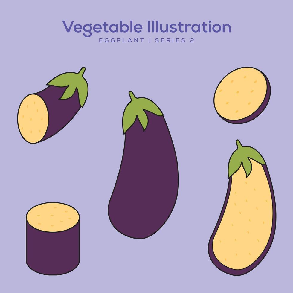 Vegetable Illustration Set for Logo and Healthy Symbol Collection Flat Design - Editable EPS Label Illustration vector