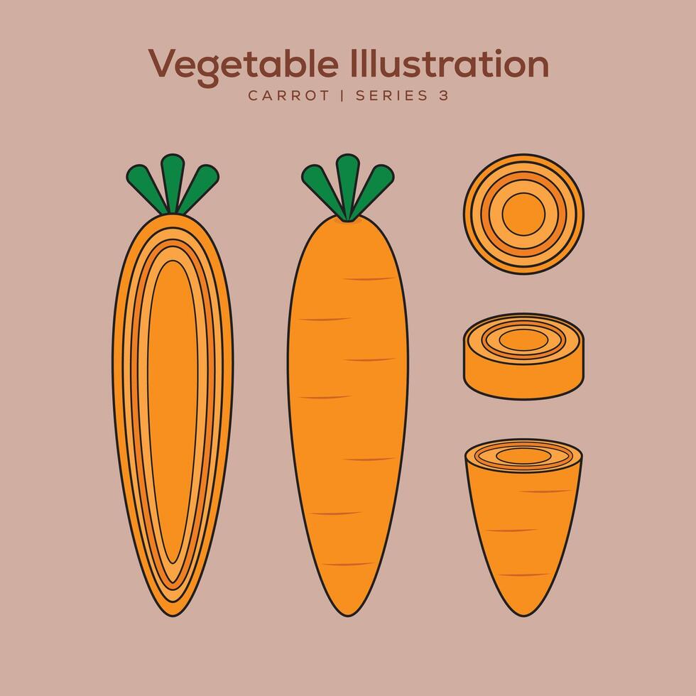 Vegetable Illustration Set for Logo and Healthy Symbol Collection Flat Design - Editable EPS Label Illustration vector