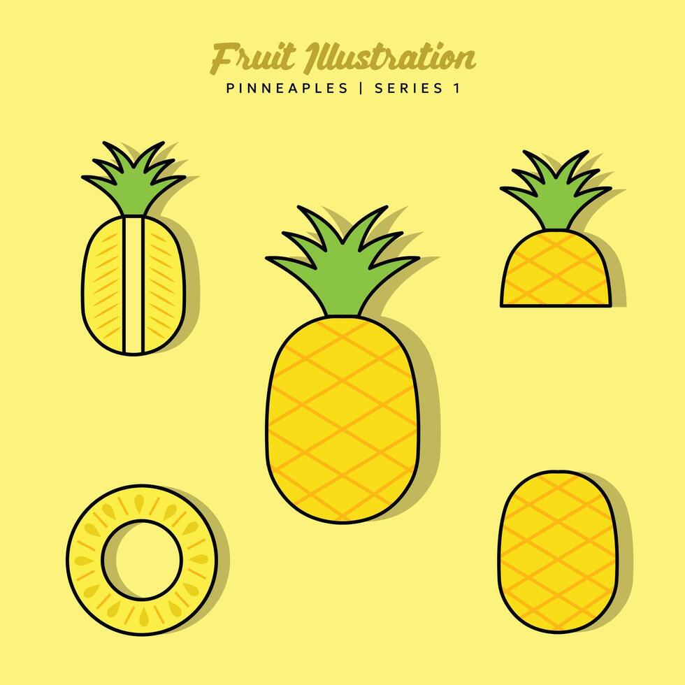 Fruit Illustration Set for Logo and Healthy Symbol Collection Flat Design - Editable EPS Label Illustration vector