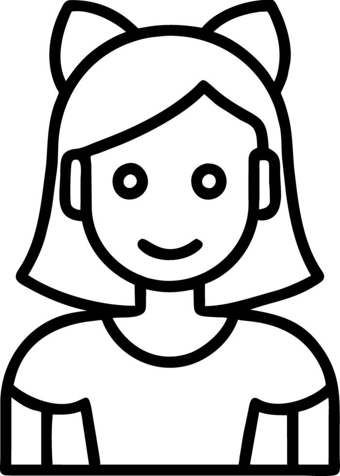 Girl white icon illustration vector