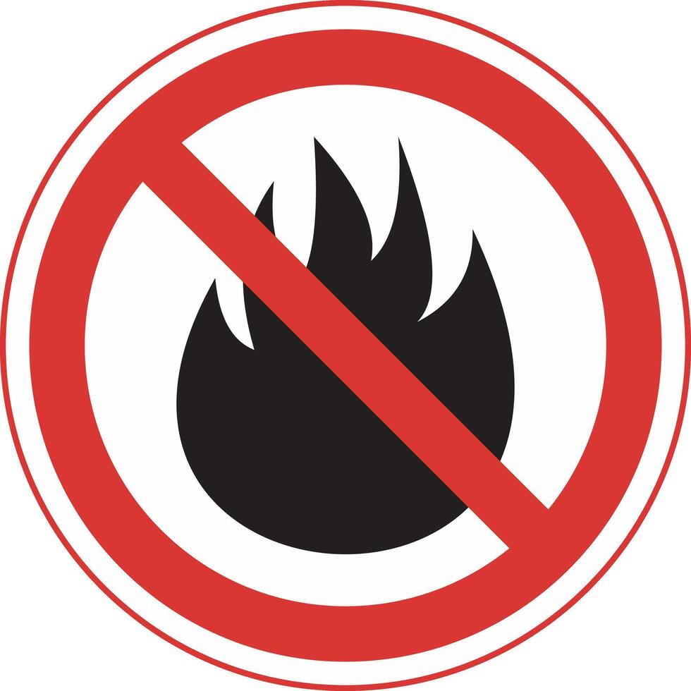 The sign prohibits lighting fires in this area vector