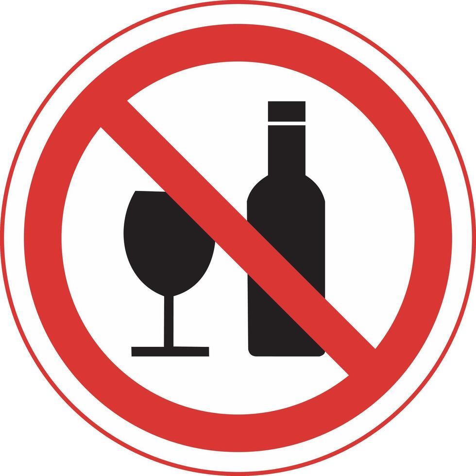 Signs prohibit bringing or drinking alcohol vector