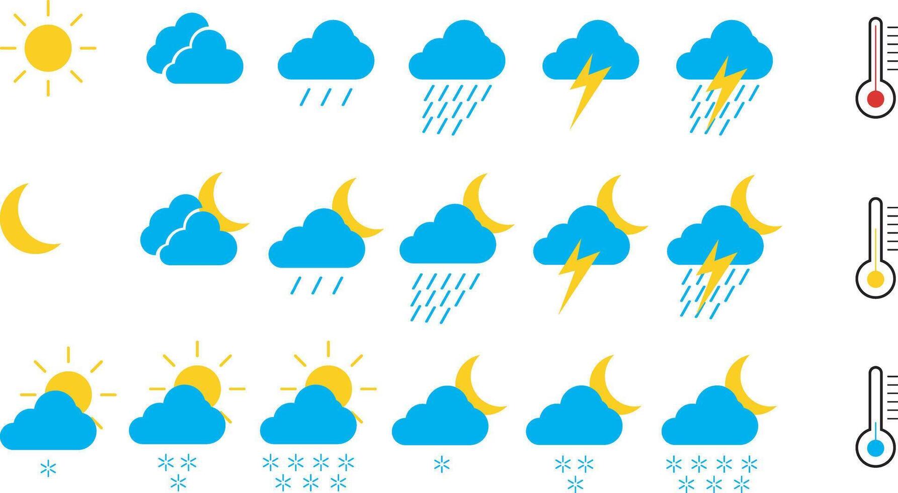 a set of weather climate vectors in the world