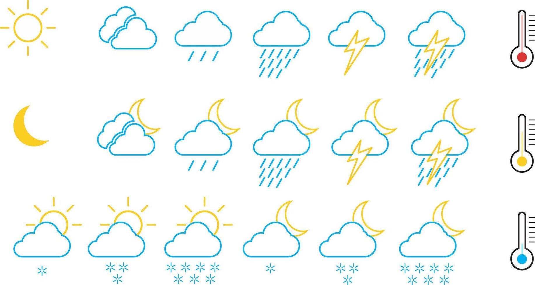 a set of weather climate vectors in the world