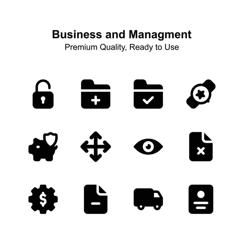 Pixel perfect business and management icons in trendy design style vector