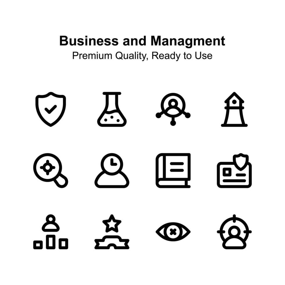 Get this amazing business and management icons up for premium use vector