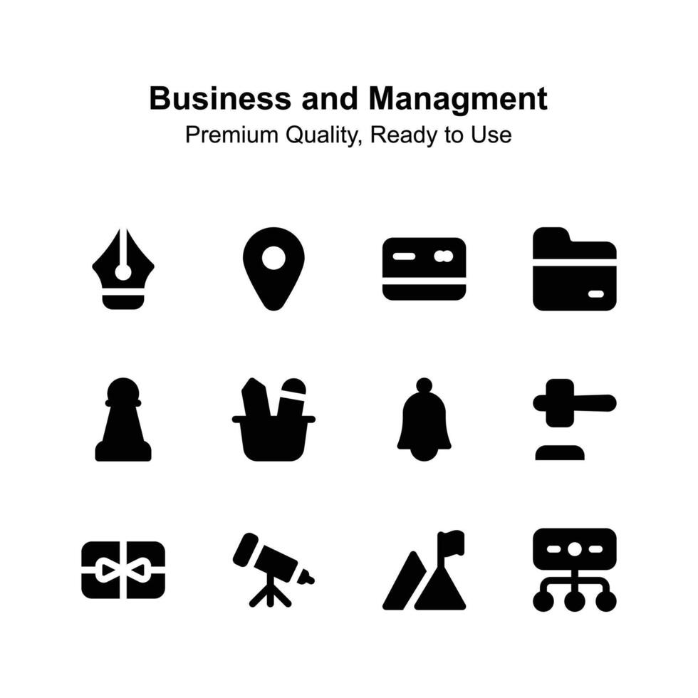 Business and management icons in modern design style vector