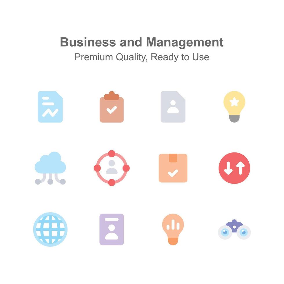 Visually perfect business and management icons set up for premium use vector