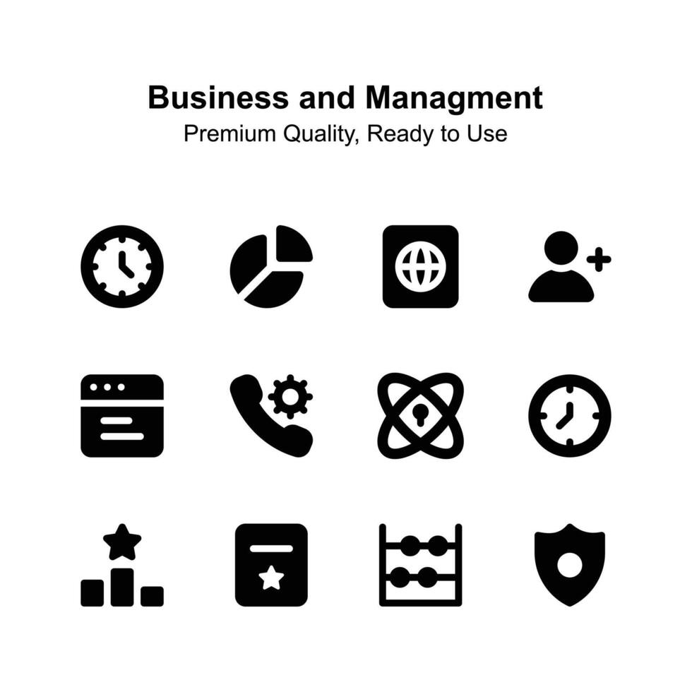 Get this creative icons set of business and management up for premium use vector