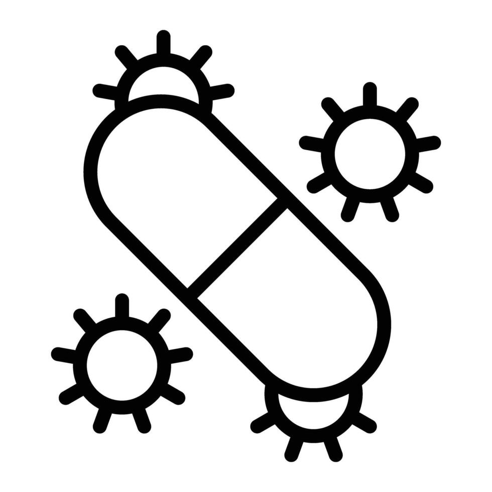 Antibiotic Line Icon Design vector