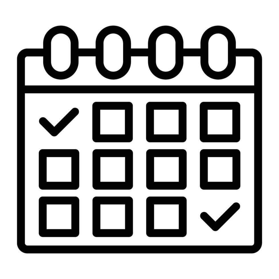 Calendar Line Icon Design vector