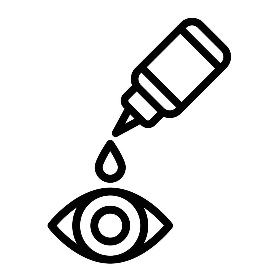 Eye Drop Line Icon Design vector
