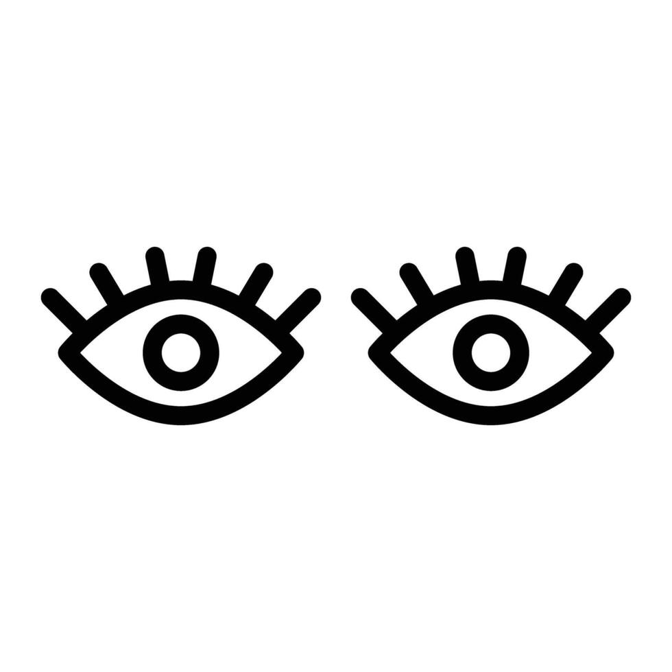 Eyes Line Icon Design vector