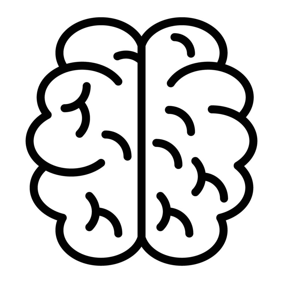 Brain Line Icon Design vector