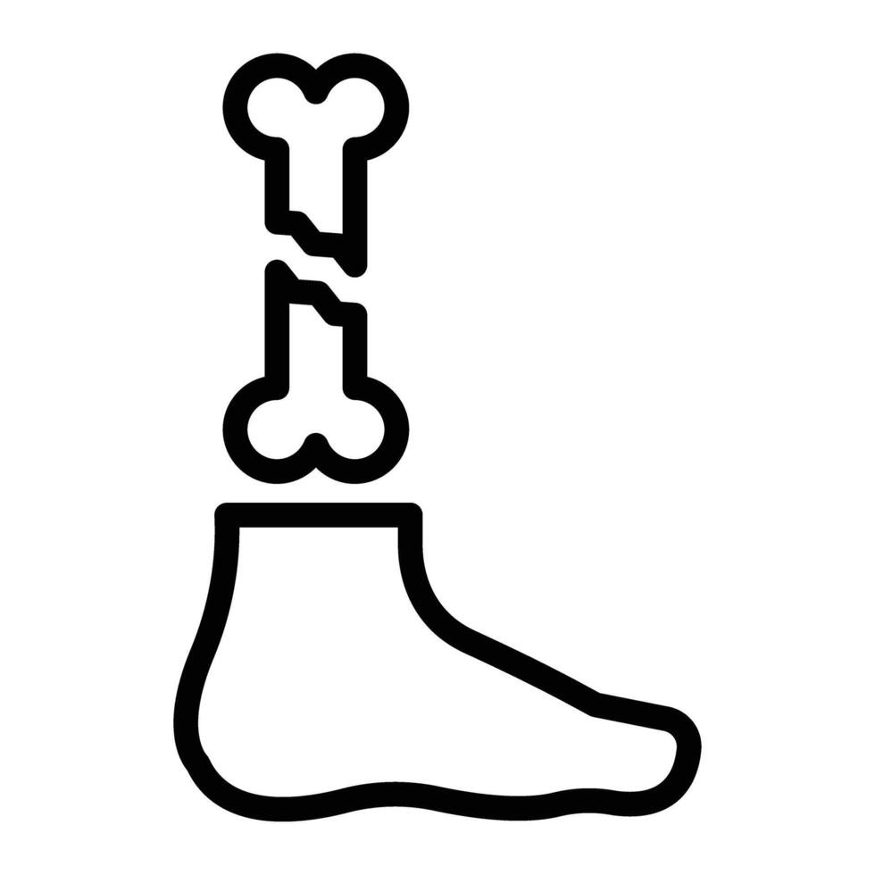 Broken Leg Line Icon Design vector