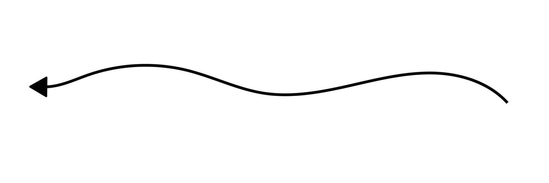 Horizontal curve long arrow signs. vector