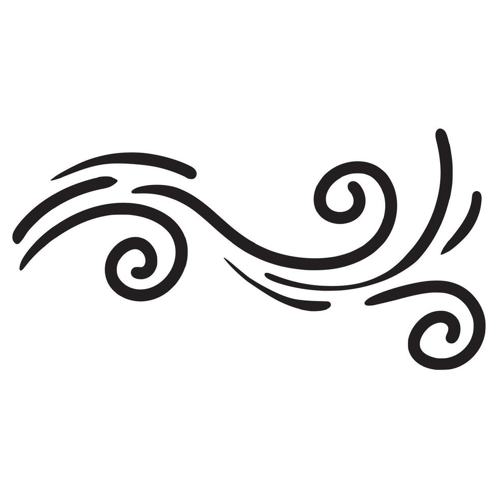 Doodle sketch style of wind gust cartoon hand drawn illustration for concept design. vector