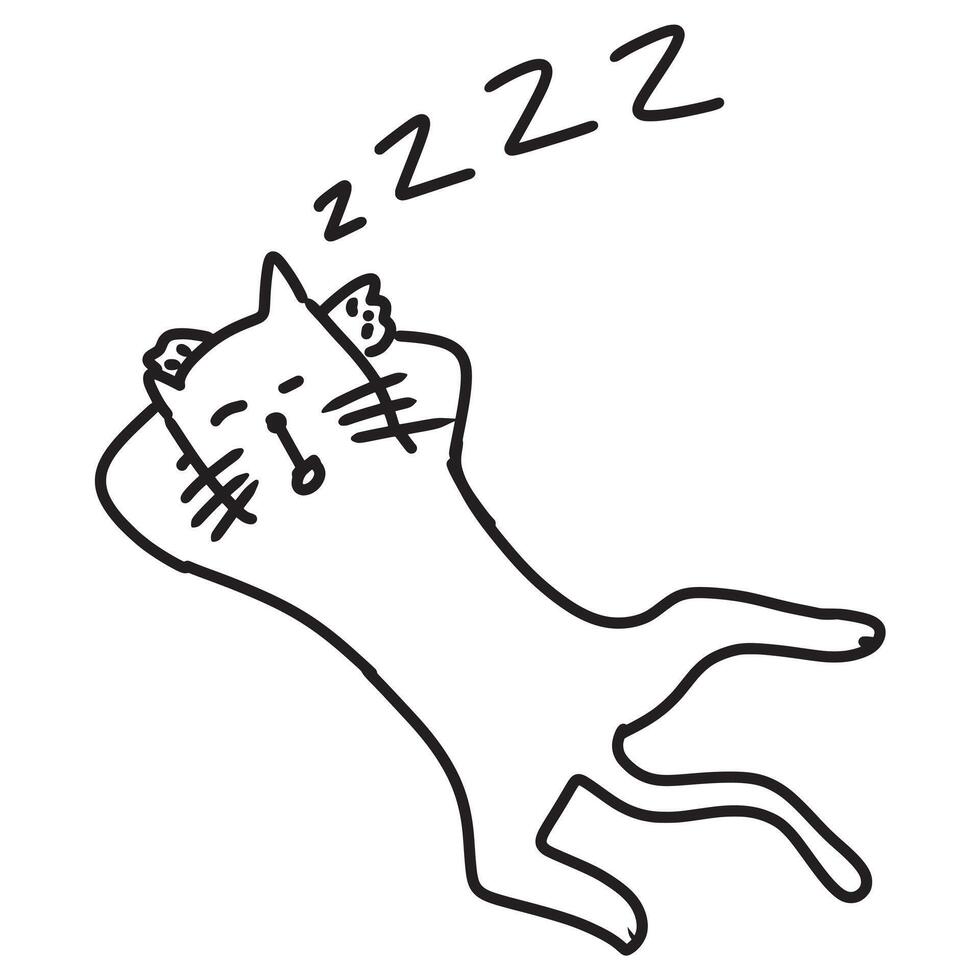 Doodle sketch style of cat cartoon illustration for concept design. vector